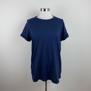 Topshop Maternity Solid Navy Blue Tee Shirt Women Size 10